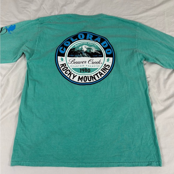 Blue 84 Mens Green Colorado Rocky Mountains Long Sleeve T-Shirt L - Picture 1 of 8